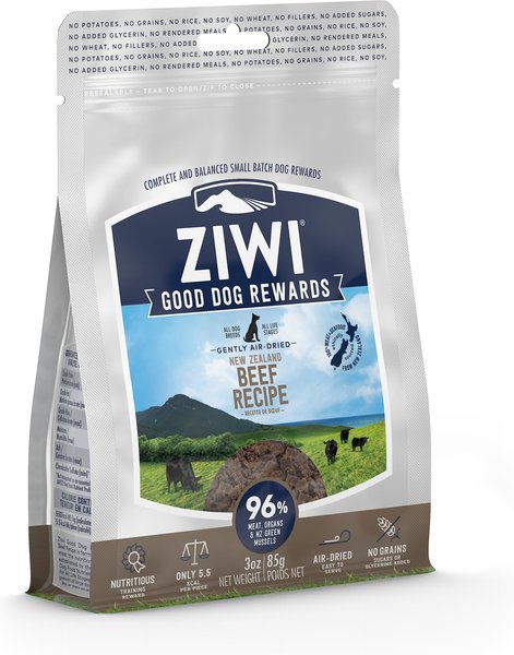 ZIWI Good Dog Rewards Air-Dried Beef Dog Treats, 3-oz bag slide 1 of 5