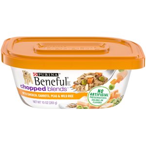 Purina Beneful Chopped Blends with Chicken, Carrots, Peas & Wild Rice Wet Dog Food, 10-oz container, case of 8