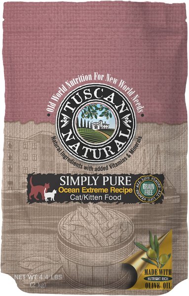 Tuscan Natural Simply Pure Ocean Extreme Grain-Free Dry Cat Food, 4.4-lb bag slide 1 of 8