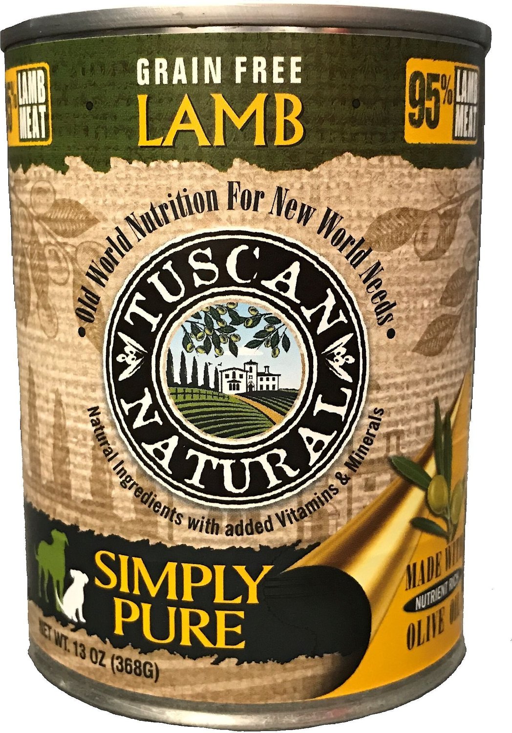 TUSCAN NATURAL Simply Pure Lamb GrainFree Canned Dog Food, 13oz, case