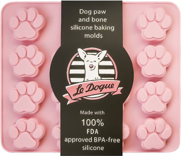 Le Dogue Dog Paws & Bones Silicone Baking Molds with Recipe Booklet, 2-pack slide 1 of 9