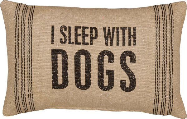 Primitives By Kathy "I Sleep With Dogs" Pillow, Stripes slide 1 of 4