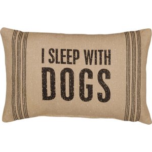 Primitives By Kathy "I Sleep with Dogs" Pillow, Stripes