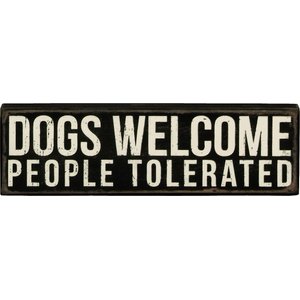 Primitives By Kathy "Dogs Welcome" Box Sign
