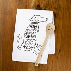 Primitives By Kathy "Only Speaking to My Dog" Dish Towel slide 2 of 2