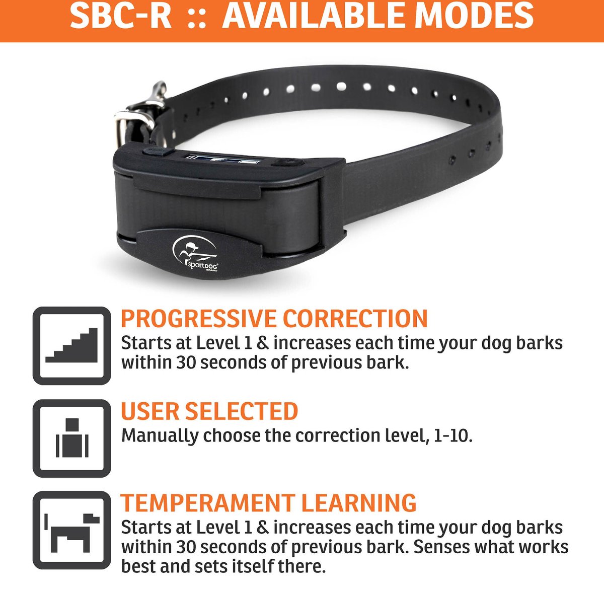 SPORTDOG NoBark SBCR Waterproof Rechargeable Dog Bark Shock Collar