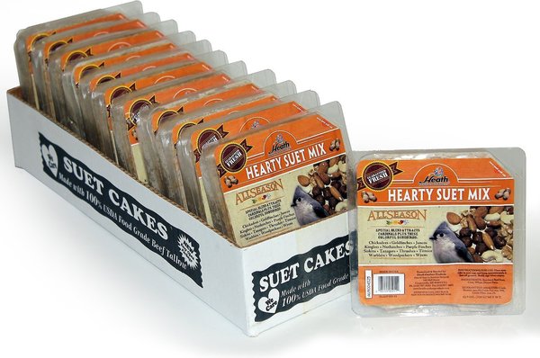 Heath Hearty Premium Suet Cake Wild Bird Food, 11.5-oz, case of 12 slide 1 of 6