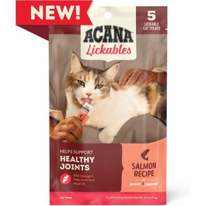ACANA Salmon Natural Recipe Lickable Cat Treats, 2.5-oz bag, case of 5