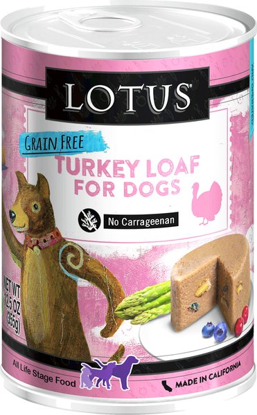 Discontinued - LOTUS Turkey Loaf Grain-Free Canned Dog Food, 12.5-oz, case  of 12 - Chewy.com