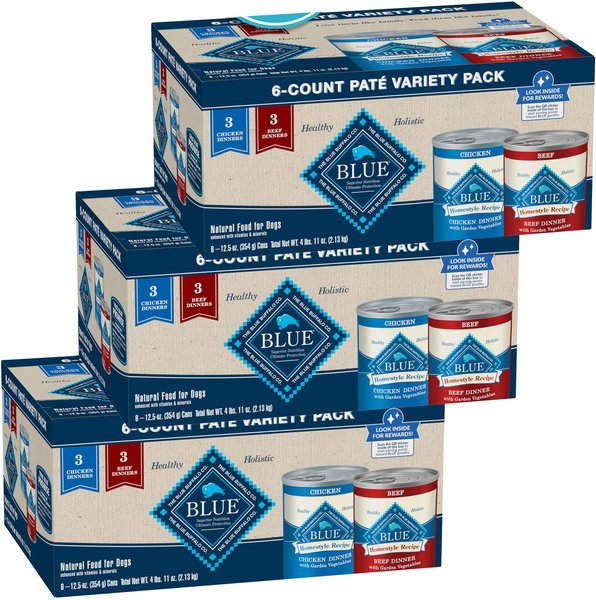 Blue Buffalo Homestyle Recipes Adult Variety Pack Chicken & Beef Dinner Canned Dog Food