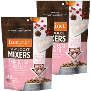 Instinct Raw Boost Mixers Skin & Coat Health Recipe Grain-Free Freeze-Dried Dog Food Topper, 12.5-oz bag, bundle of 2