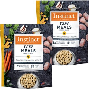 Instinct Raw Meals Cage-Free Chicken Recipe Grain-Free Adult Freeze-Dried Dog Food, 25-oz bag, bundle of 2