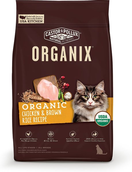 Castor & Pollux Organix Chicken & Brown Rice Recipe Dry Cat Food, 10-lb bag slide 1 of 7