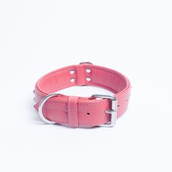 Angel Athens Rhinestone Leather Dog Collar, Bubblegum Pink, Large: 17 to 22-in neck, 1.5-in wide slide 2 of 3