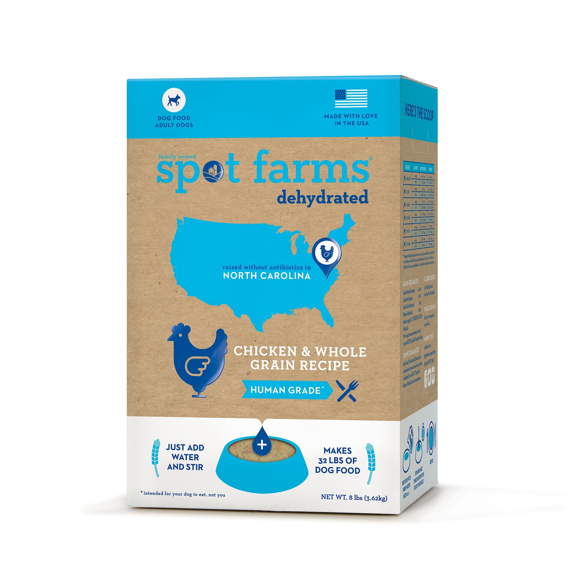 SPOT FARMS Chicken & Whole Grain Dehydrated Human Grade Dog Food ...