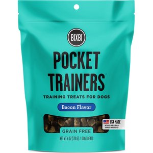 BIXBI Pocket Trainers Bacon Flavor Grain-Free Dog Treats, 6-oz bag