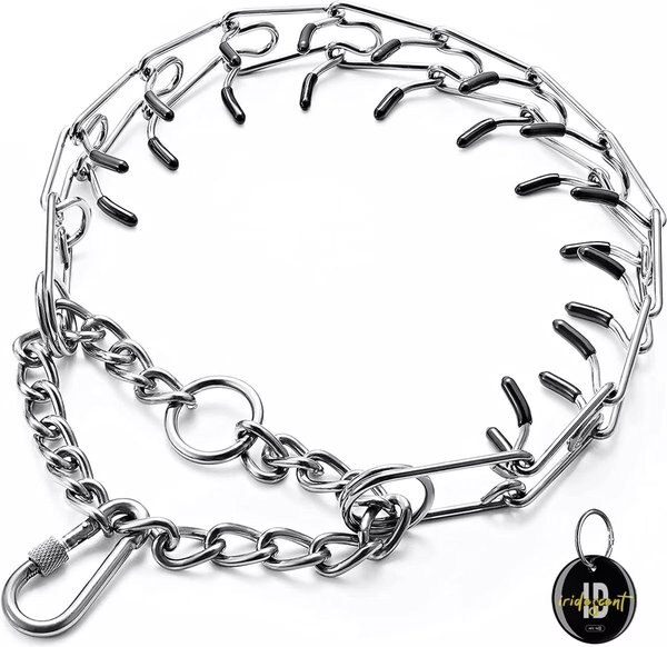 PATPET No Pull Prong Training Pinch Dog Collar Silver 22 in neck 3.5 mm wide Chewy
