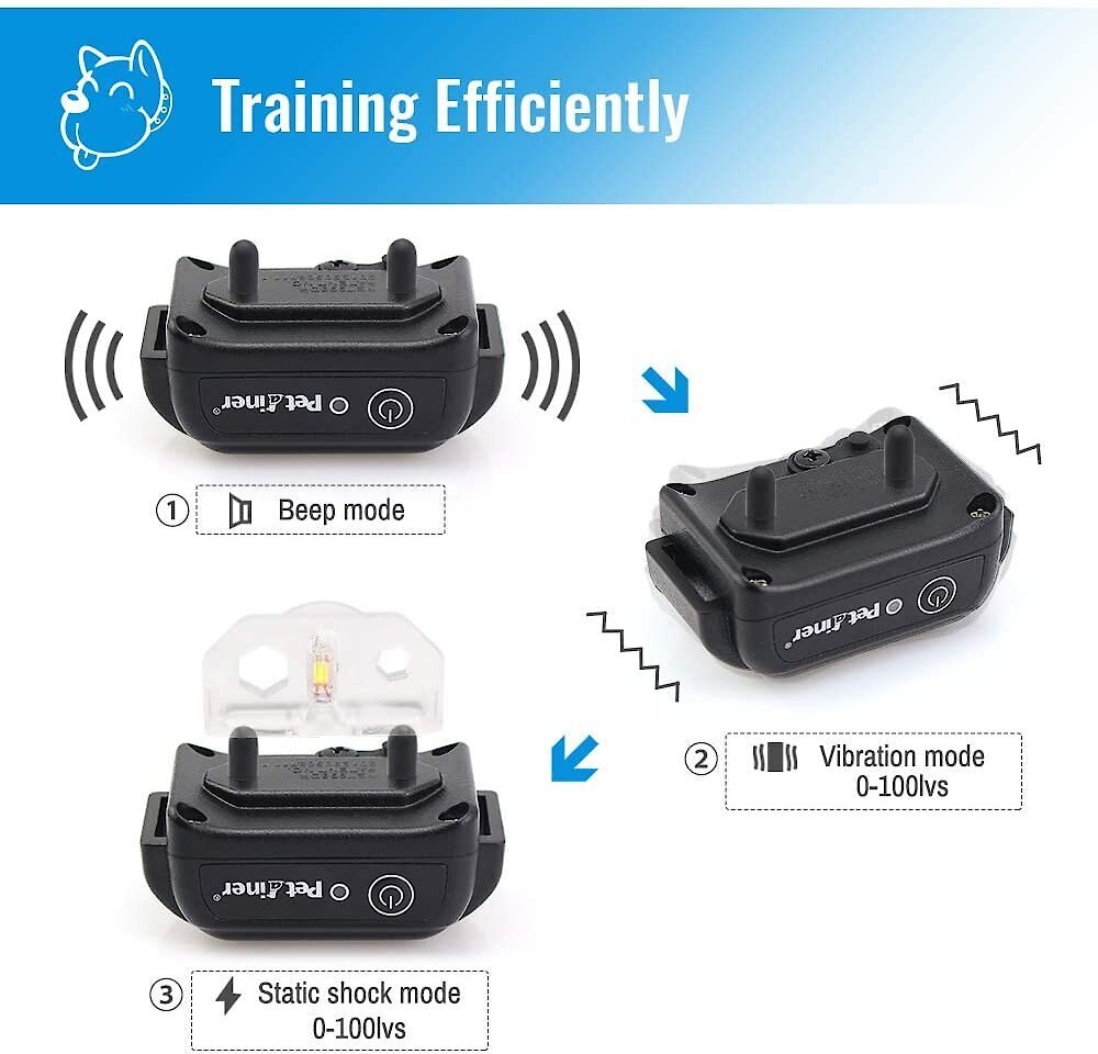 PETRAINER 998DBB Waterproof Dog Training Collar, 2 collars