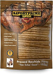 Savory Prime Natural Rawhide Twists Dog Treats, 5-in, 100 count slide 1 of 6
