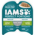 Iams Perfect Portions Indoor Turkey Recipe Pate Grain-Free Cat Food Trays, 2.6-oz, case of 24 twin-packs