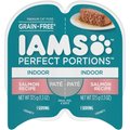 Iams Perfect Portions Indoor Salmon Recipe Pate Grain-Free Cat Food Trays, 2.6-oz, case of 24 twin-packs
