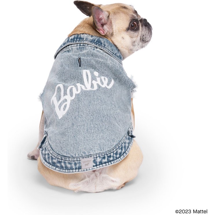 Canada Pooch Barbie Downtown Denim Dog Vest, Blue