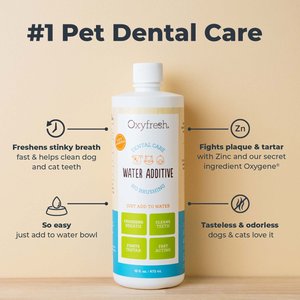 Oxyfresh Premium Pet Care Solution Cat & Dog Dental Water Additive, 16-oz bottle