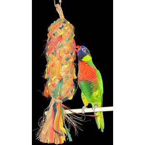 Planet Pleasures Spiked Piñata Natural Bird Toy, Color Varies, Small