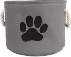 Bone Dry Paw Print Dog & Cat Collapsible Storage Bin, Gray, Medium