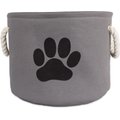 Bone Dry Paw Print Dog & Cat Collapsible Storage Bin, Gray, Medium