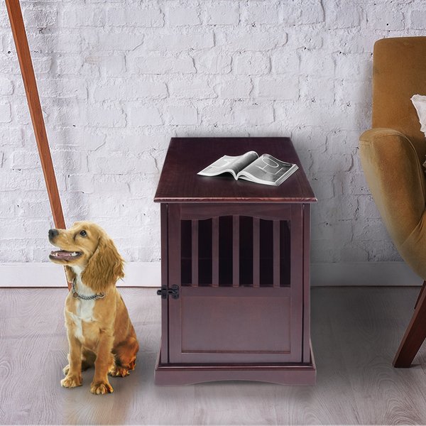 Casual Home End Table Dog Crate, Small, Espresso slide 1 of 9
