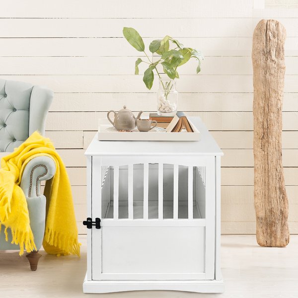 Casual Home End Table Dog Crate, Medium/Large, White slide 1 of 9