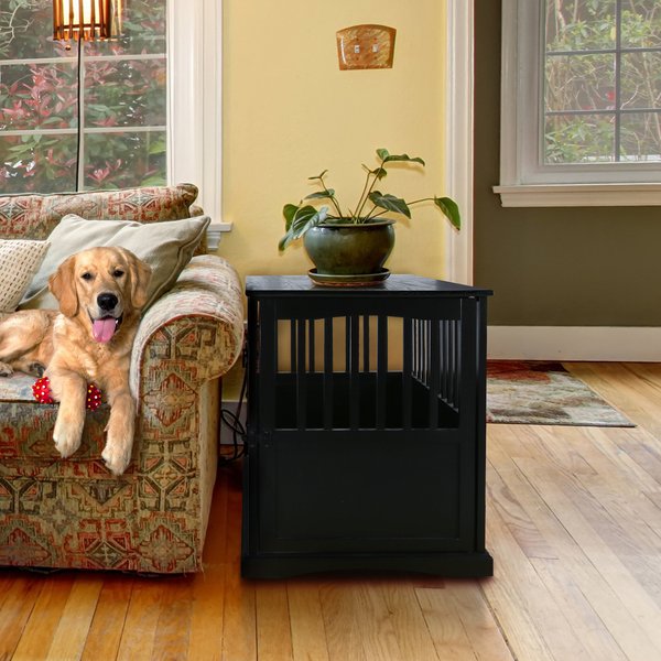 Casual Home End Table Dog Crate, Medium/Large, Black slide 1 of 9