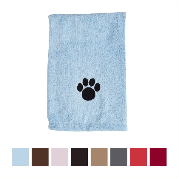 Bone Dry Embroidered Paw Print Microfiber Bath Towel, Blue slide 1 of 7