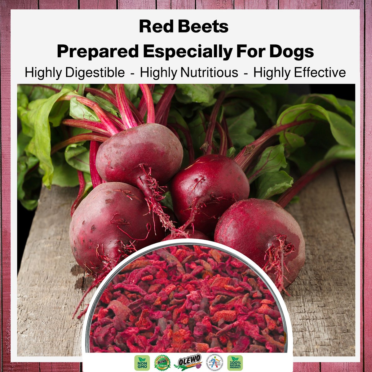 OLEWO Itch & Allergy Relief Dehydrated Red Beets Healthy Weight Dog