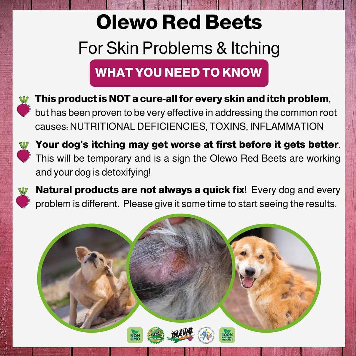 OLEWO Itch & Allergy Relief Dehydrated Red Beets Healthy Weight Dog ...