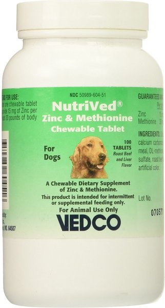 VEDCO NutriVed Zinpro Dietary Chewable Dog Supplement, 100 count slide 1 of 3