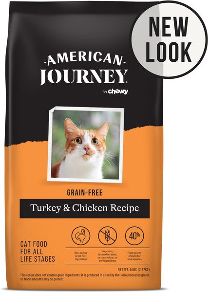 American Journey Turkey & Chicken Recipe Grain-Free Dry Cat Food, 5-lb bag slide 1 of 10
