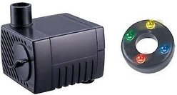Jebao Mini Submersible 2.5W Fountain Pond Pump with LED Light, 66 GPH
