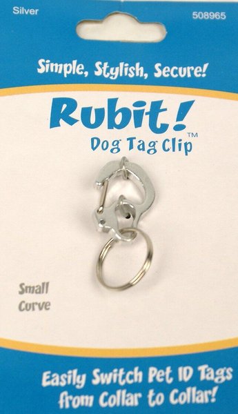 Rubit! Curved Dog Tag Clip, Silver, Small slide 1 of 2