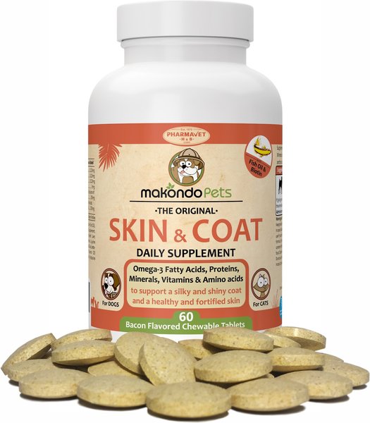 MAKONDO PETS Skin & Coat Dog & Cat Supplement, 60 count