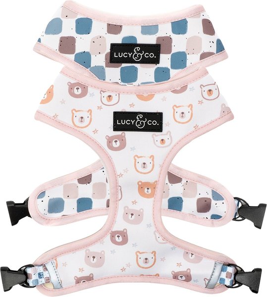 Lucy & Co. The Unbearably Cute Reversible Basic Dog Harness, White/Blue