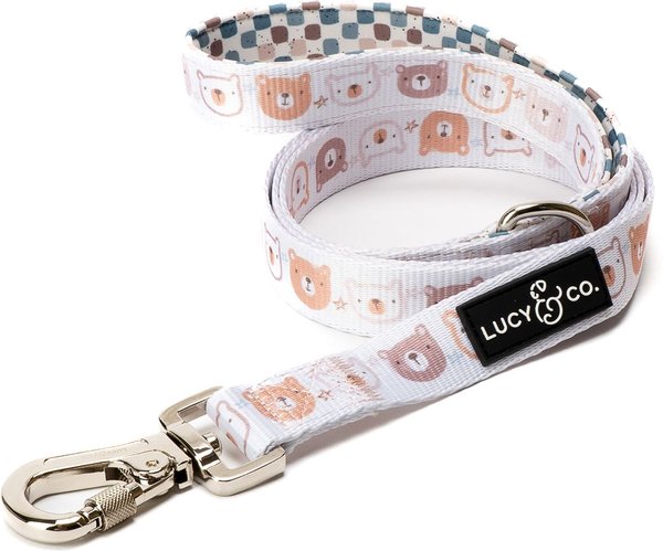 Lucy & Co. The Unbearably Cute Polyester Standard Dog Collar, White/Blue