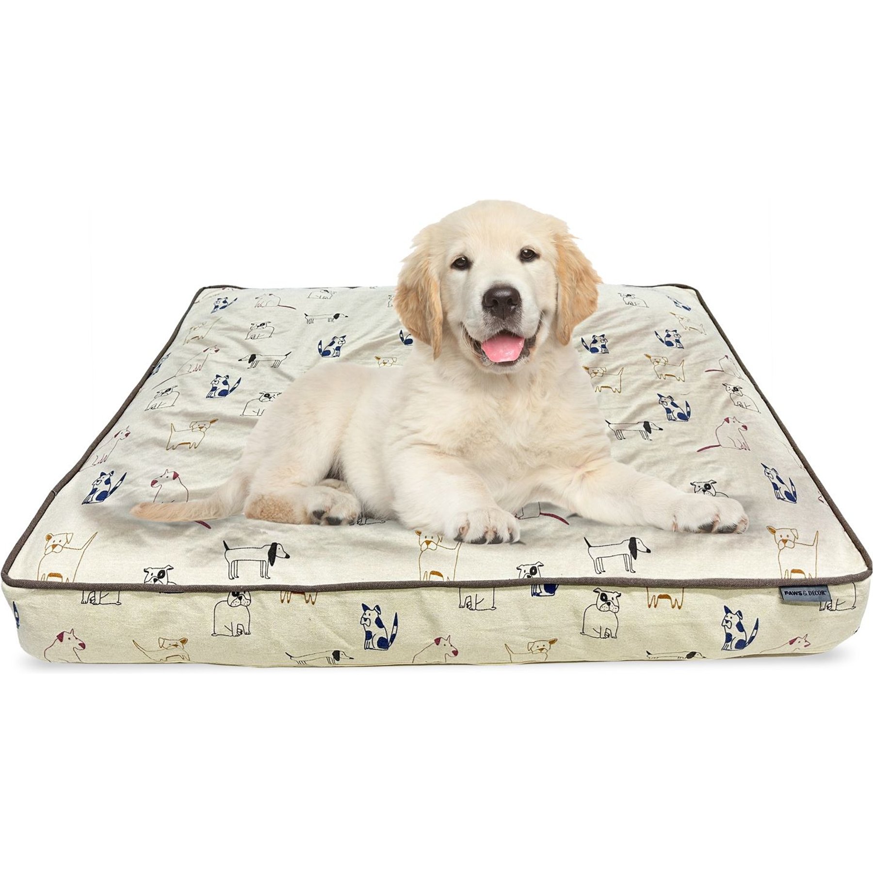 PAWS DECOR Orthopedic Dog Cat Bed with Removable Cover Tan Medium Chewy