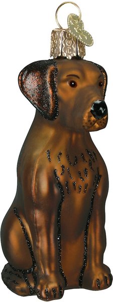 Old World Christmas Chocolate Labrador Retriever Glass Tree Ornament, 3.75-in slide 1 of 4