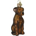 Old World Christmas Chocolate Labrador Retriever Glass Tree Ornament, 3.75-in