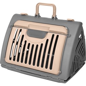 SportPet Designs Travel Master Collapsible Dog & Cat Carrier, Grey & Pink, Large