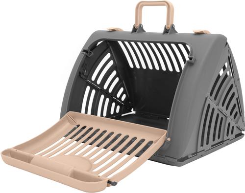 Show full view: SportPet Designs Travel Master Collapsible Dog & Cat Carrier, Grey & Pink, Large slide 4 of 11