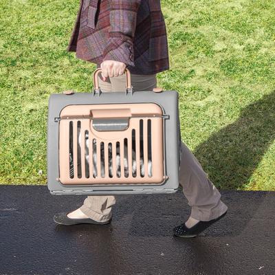 Show full view: SportPet Designs Travel Master Collapsible Dog & Cat Carrier, Grey & Pink, Large slide 8 of 11