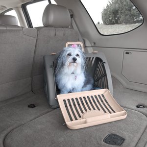 SportPet Designs Travel Master Collapsible Dog & Cat Carrier, Grey & Pink, Large